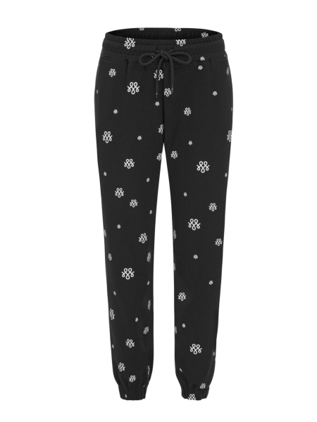 Czarne spodnie piżamowe z printem